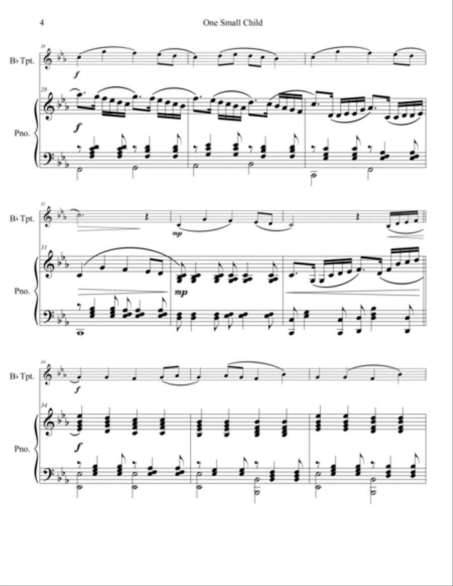 One Small Child Trumpet Solo scores gallery preview page 5
