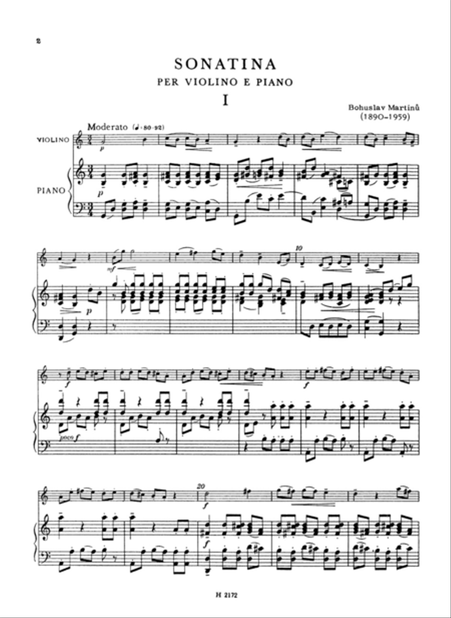 Sonatina for Violin and Piano Violin Solo scores gallery preview page 2