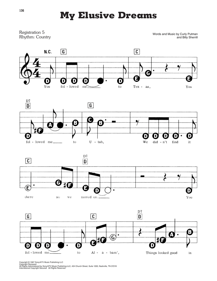 My Elusive Dreams Electronic Keyboard scores gallery preview page 1