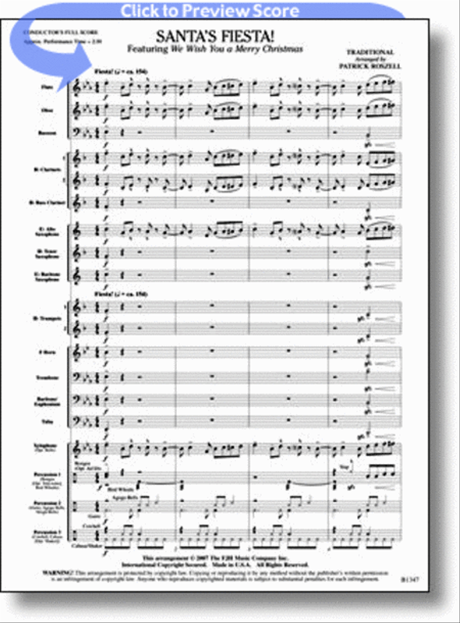 Santa's Fiesta! Concert Band scores gallery preview page 1