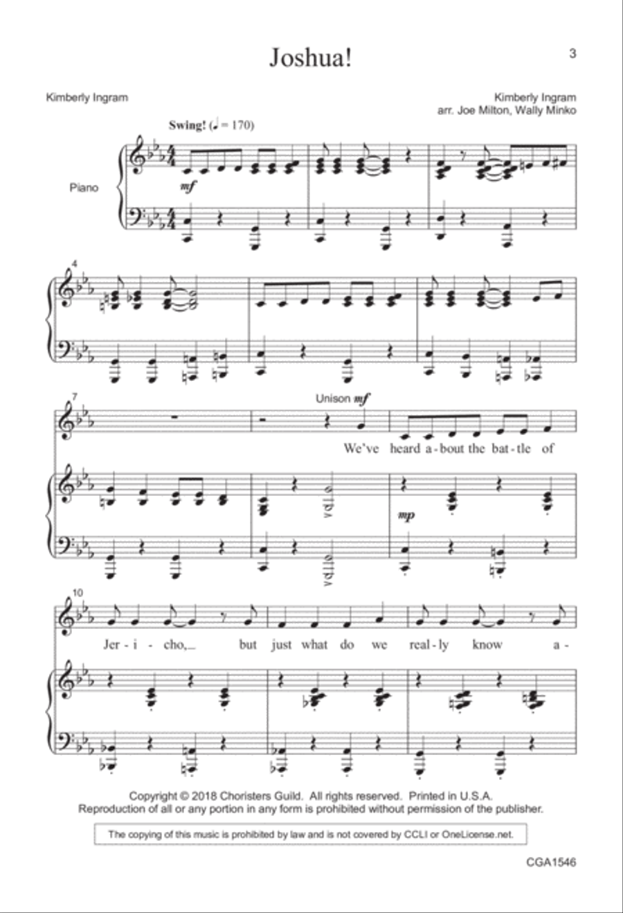 Joshua! Joshua! 2-Part scores gallery preview page 3
