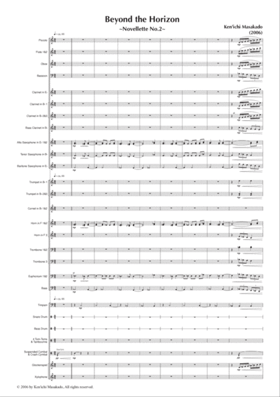 Beyond the Holizon, for Concert Band - Score Only Concert Band scores gallery preview page 5
