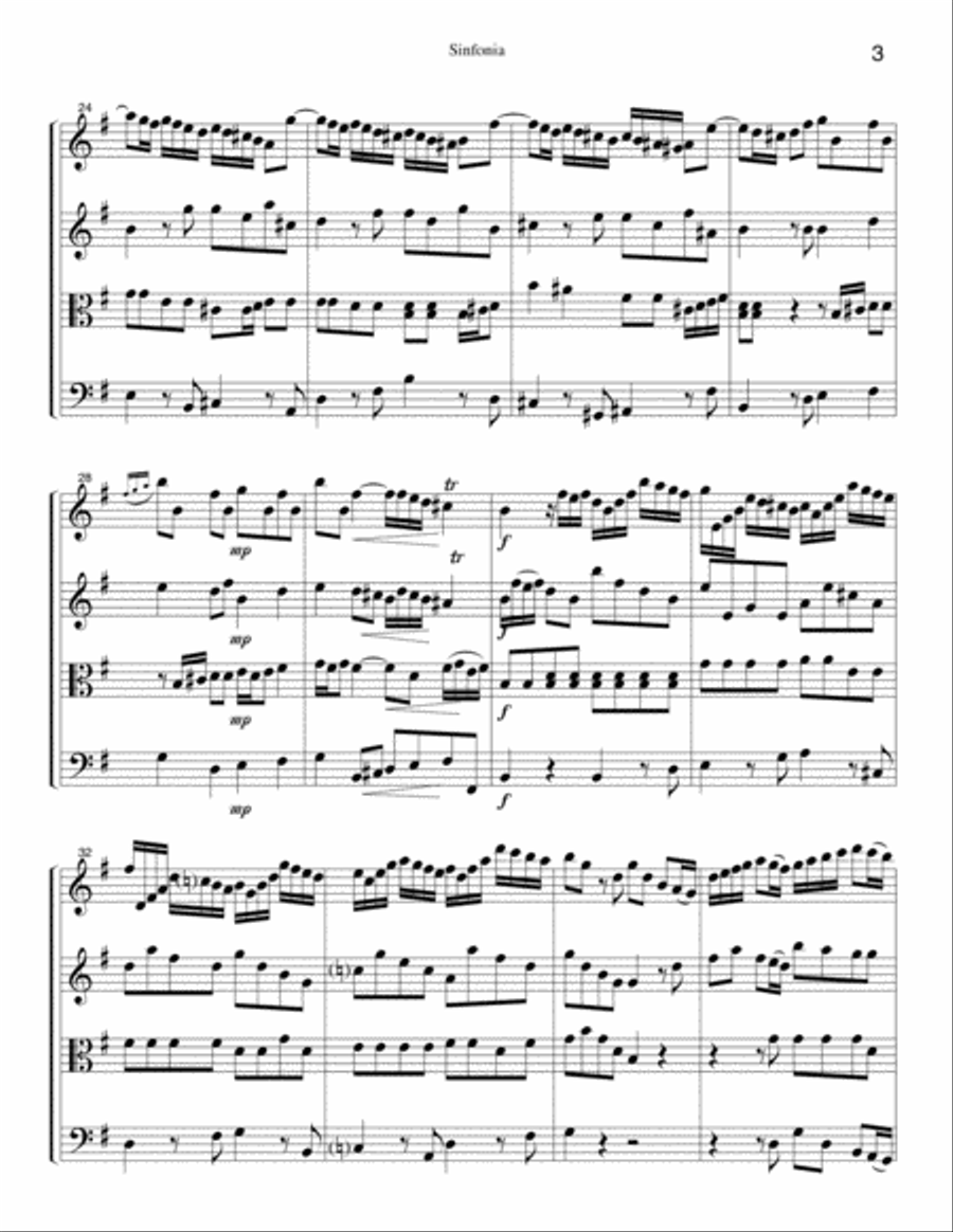Sinfonia in G String Quartet (Albinoni) String Quartet scores gallery preview page 3