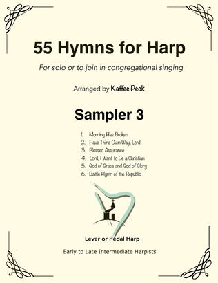 Book cover for 55 Hymns for Harp: Sampler 3