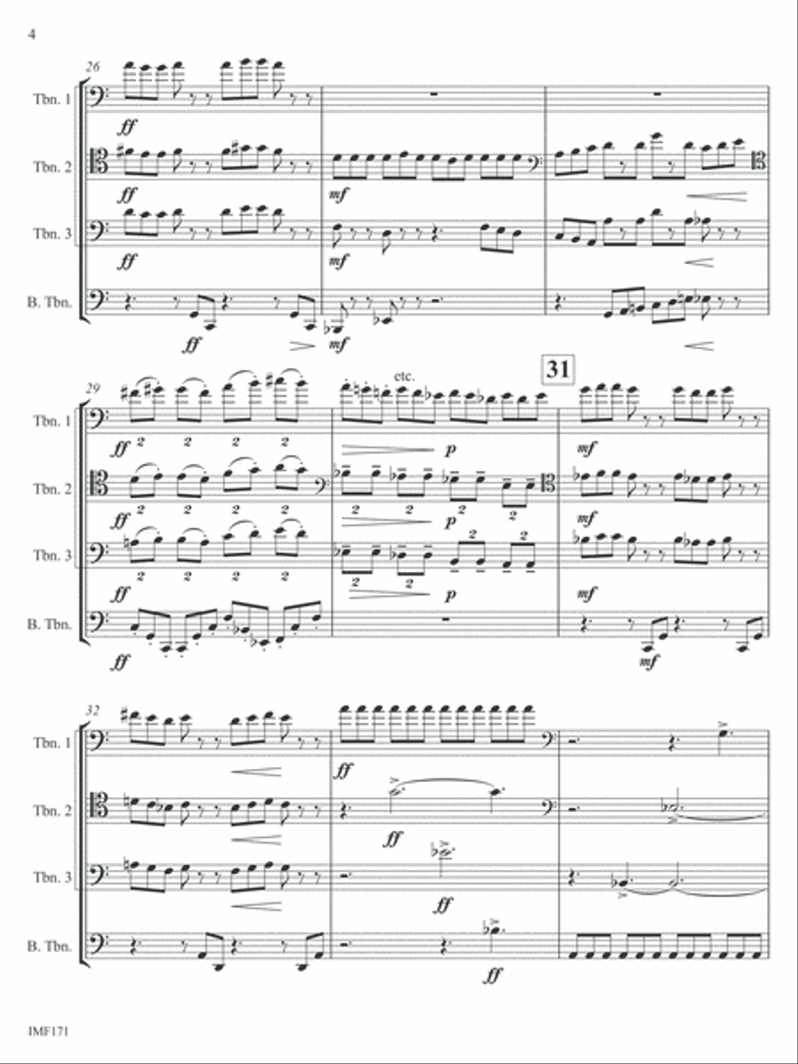 Hymn and Alleluia Trombone Quartet scores gallery preview page 6