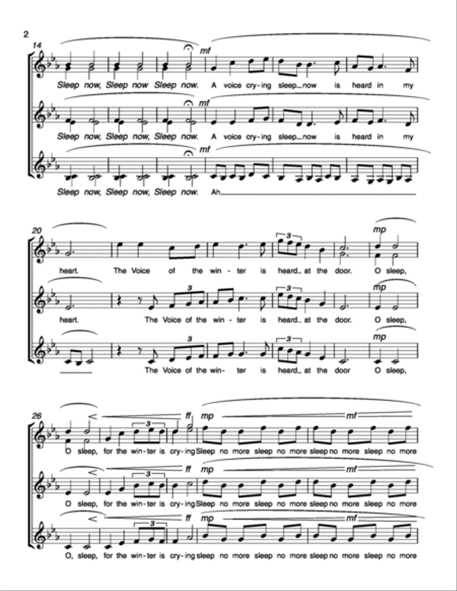 Sleep Now SSA by Jennifer R. Tibbetts SSA scores gallery preview page 2