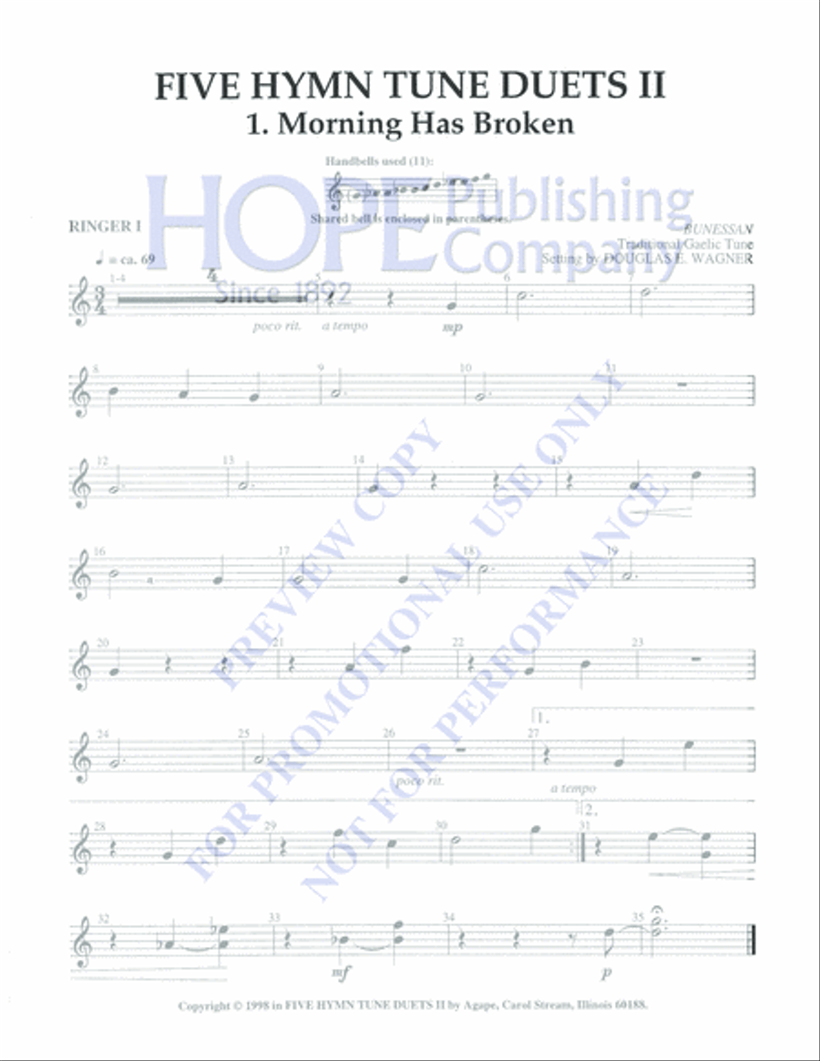 Five Hymn Tune Duets II Percussion scores gallery preview page 19
