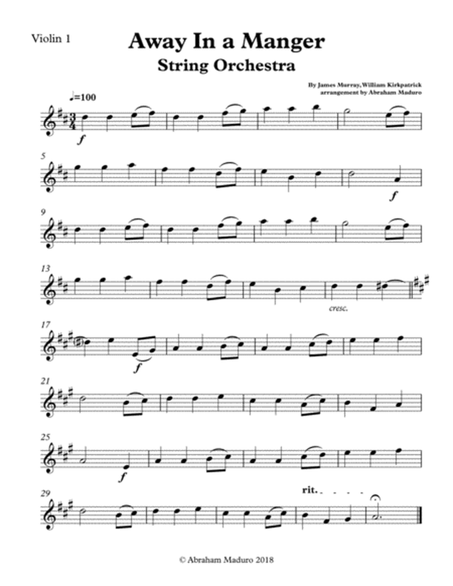 Away In a Manger String Orchestra-Quintet-Two Tonalities Included image number null
