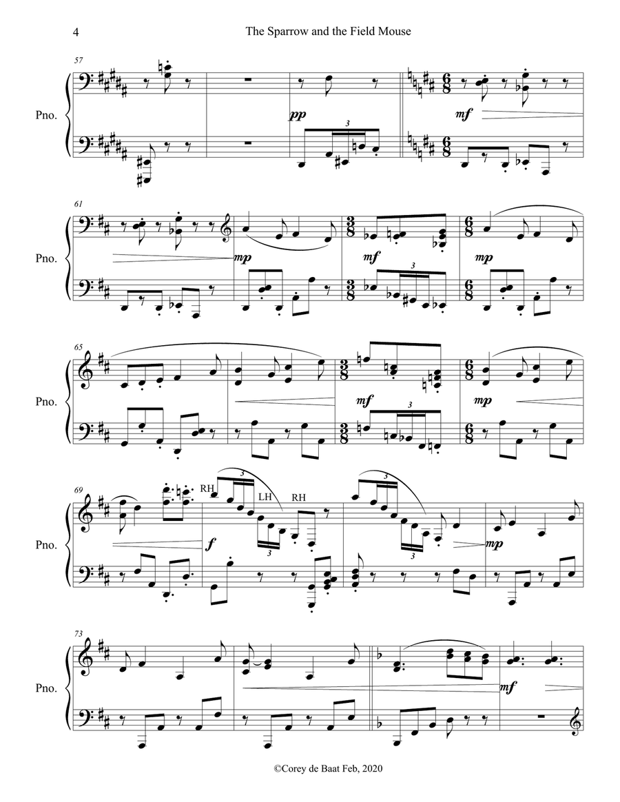 The Sparrow and the Field Mouse Piano Solo scores gallery preview page 4