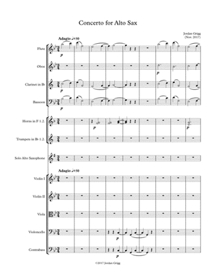 Book cover for Concerto for Alto Sax Score and Parts