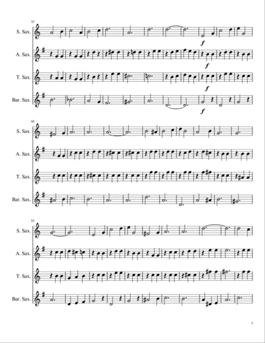 Let Me Call You Sweetheart for Saxophone Quartet Saxophone Quartet scores gallery preview page 3