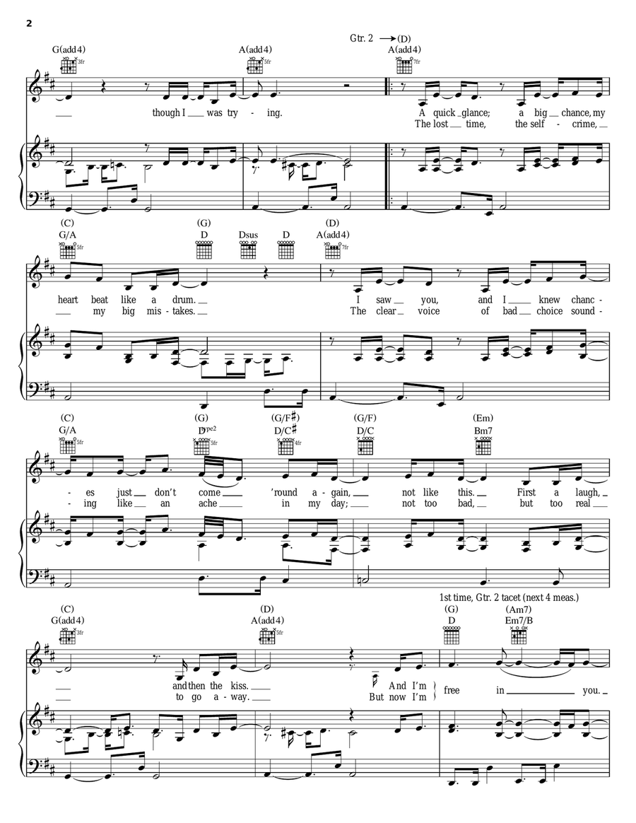 Free In You Free In You Piano, Vocal, Guitar scores gallery preview page 2
