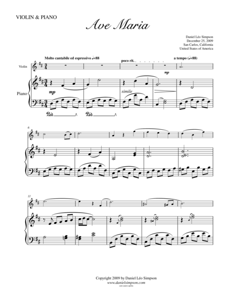 Ave Maria for Violin & Piano image number null