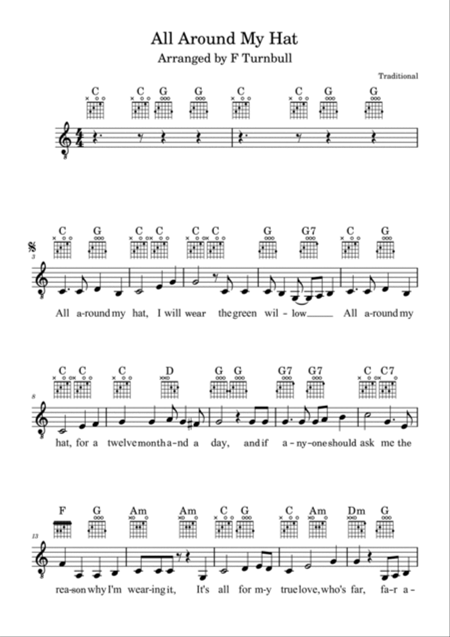 All Around My Hat All Around My Hat Piano, Vocal, Guitar scores gallery preview page 2