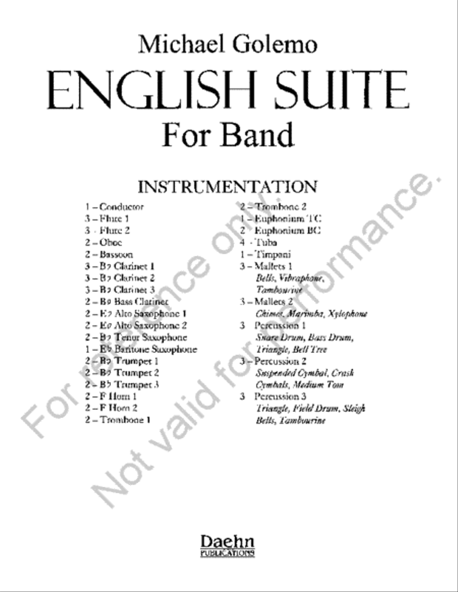 English Suite for Band Concert Band scores gallery preview page 2