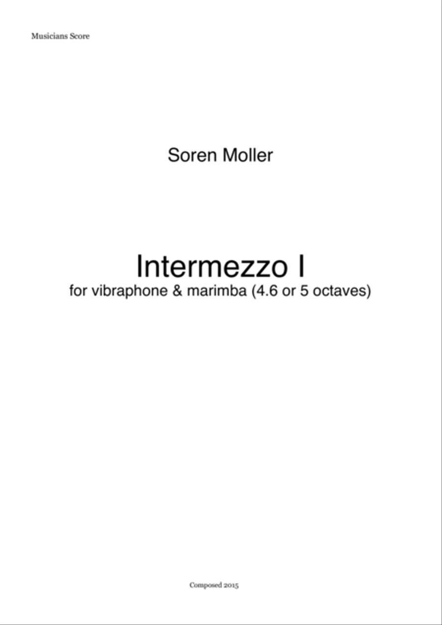 Intermezzo I - Score & Parts Marimba scores gallery preview page 1