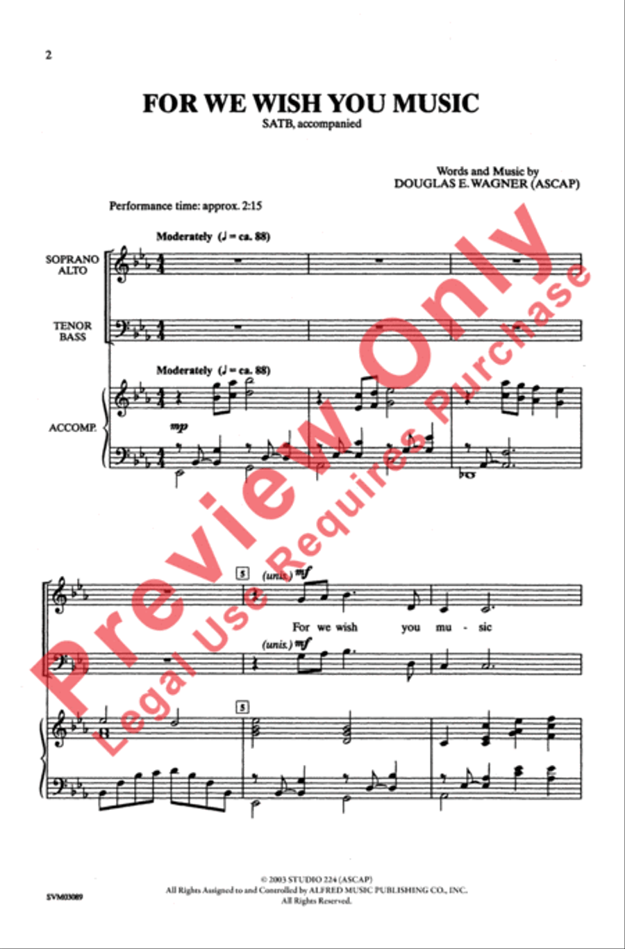 For We Wish You Music - SATB 4-Part scores gallery preview page 2