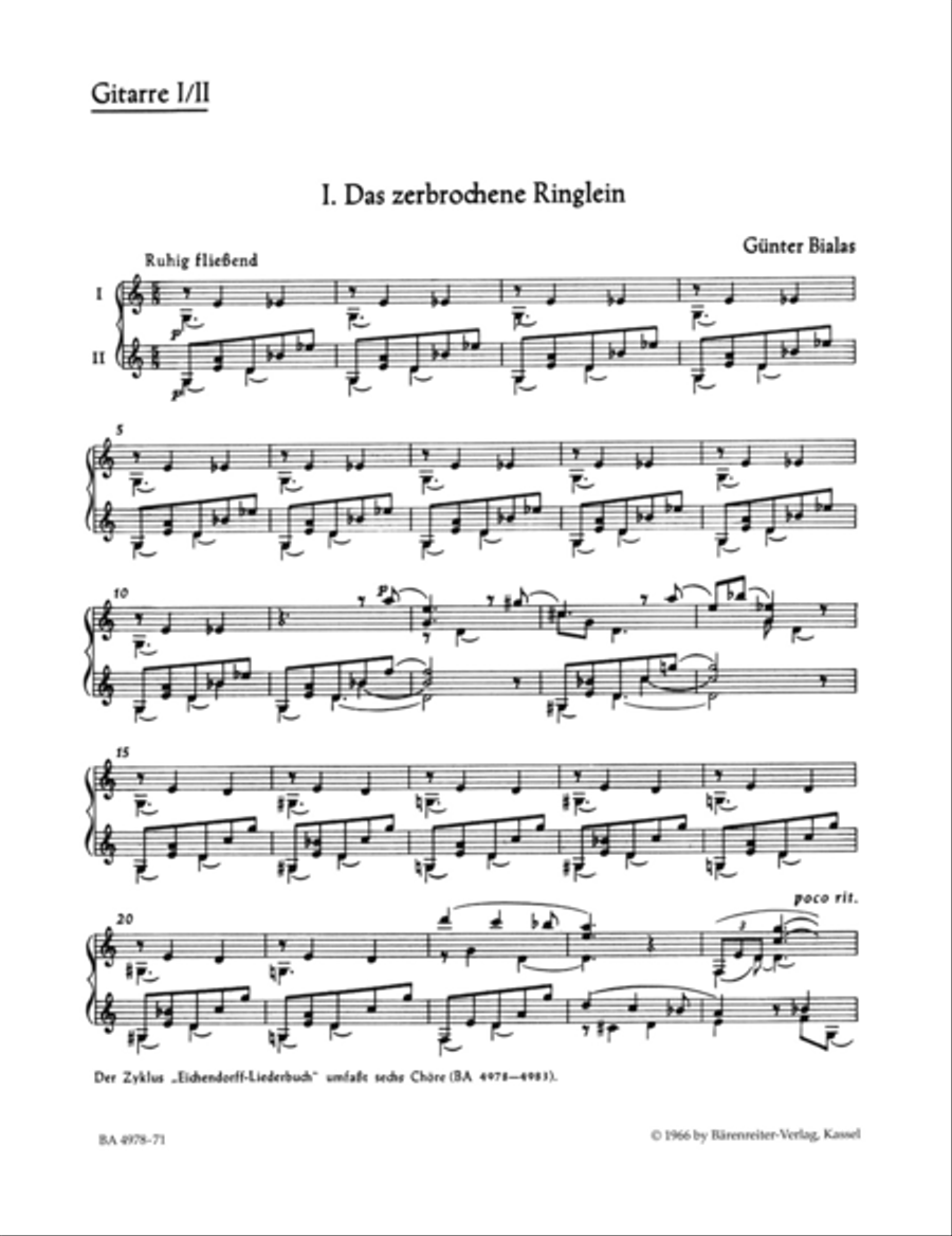 Eichendorff-Liederbuch (1965) Classical Guitar scores gallery preview page 2