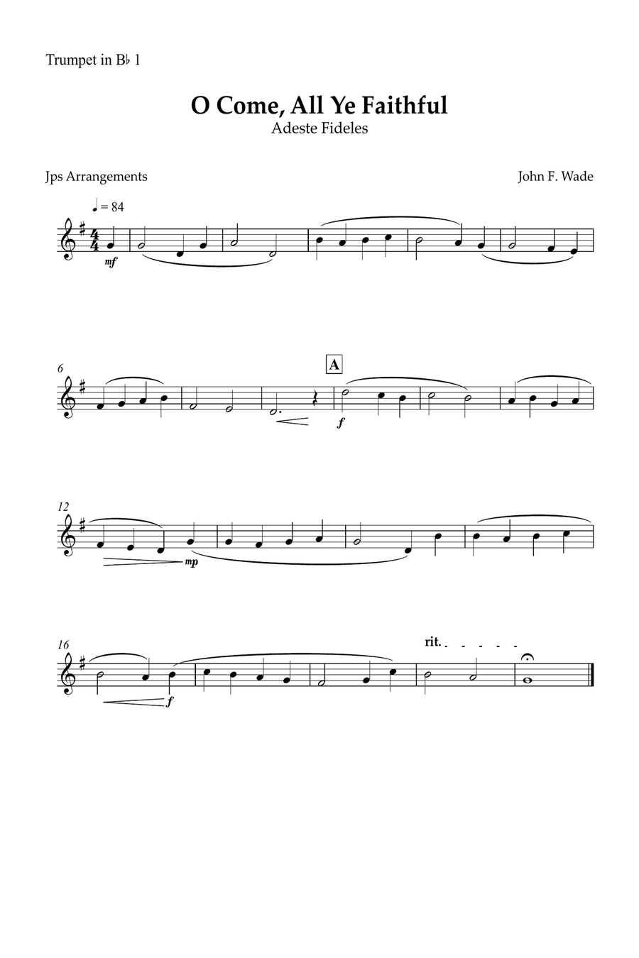 O Come, All Ye Faithful for brass quartet and piano Brass Quartet scores gallery preview page 3