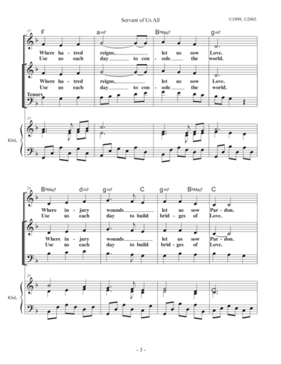 Servant of Us All, Lover of the World (The Prayer Attributed to Francis of Assisi) 4-Part scores gallery preview page 4
