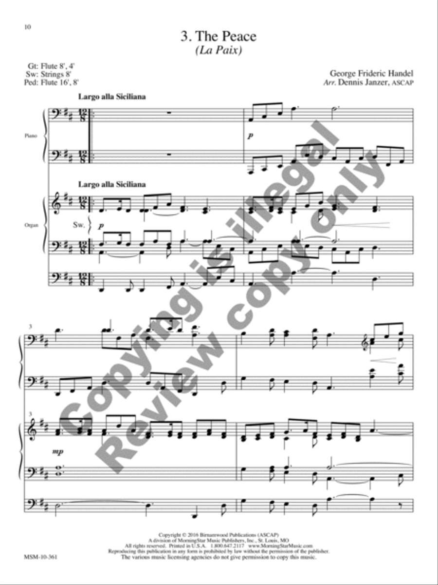 Royal Fireworks Music: Piano and Organ Duet Organ scores gallery preview page 18