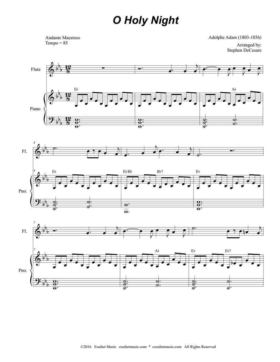 O Holy Night (for Woodwind Quintet and Piano) Woodwind Quintet scores gallery preview page 2