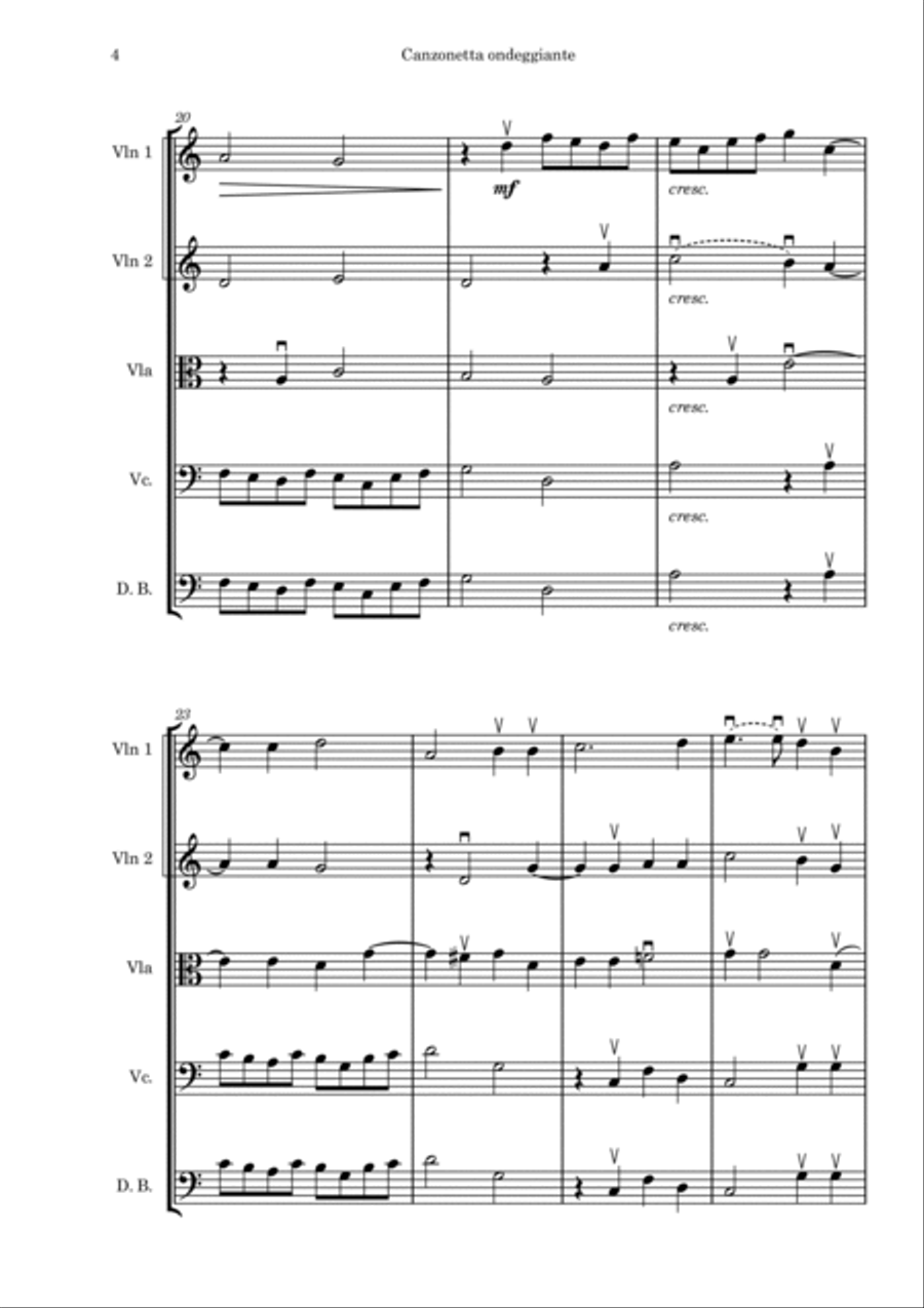 Gioseffo Guami - Canzonetta Ondeggiante String Orchestra scores gallery preview page 4