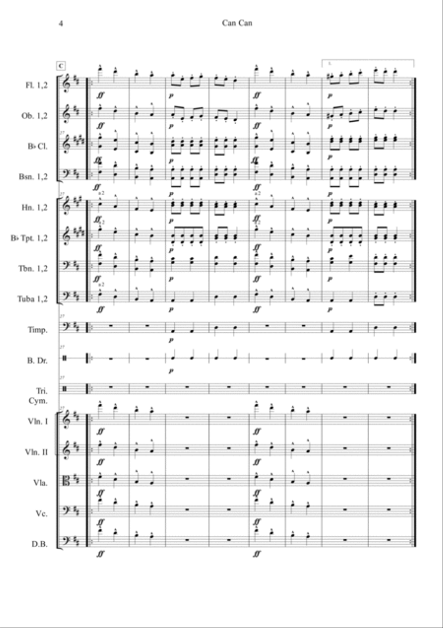 Can Can (from Orpheus in the Underworld) Orchestra scores gallery preview page 4