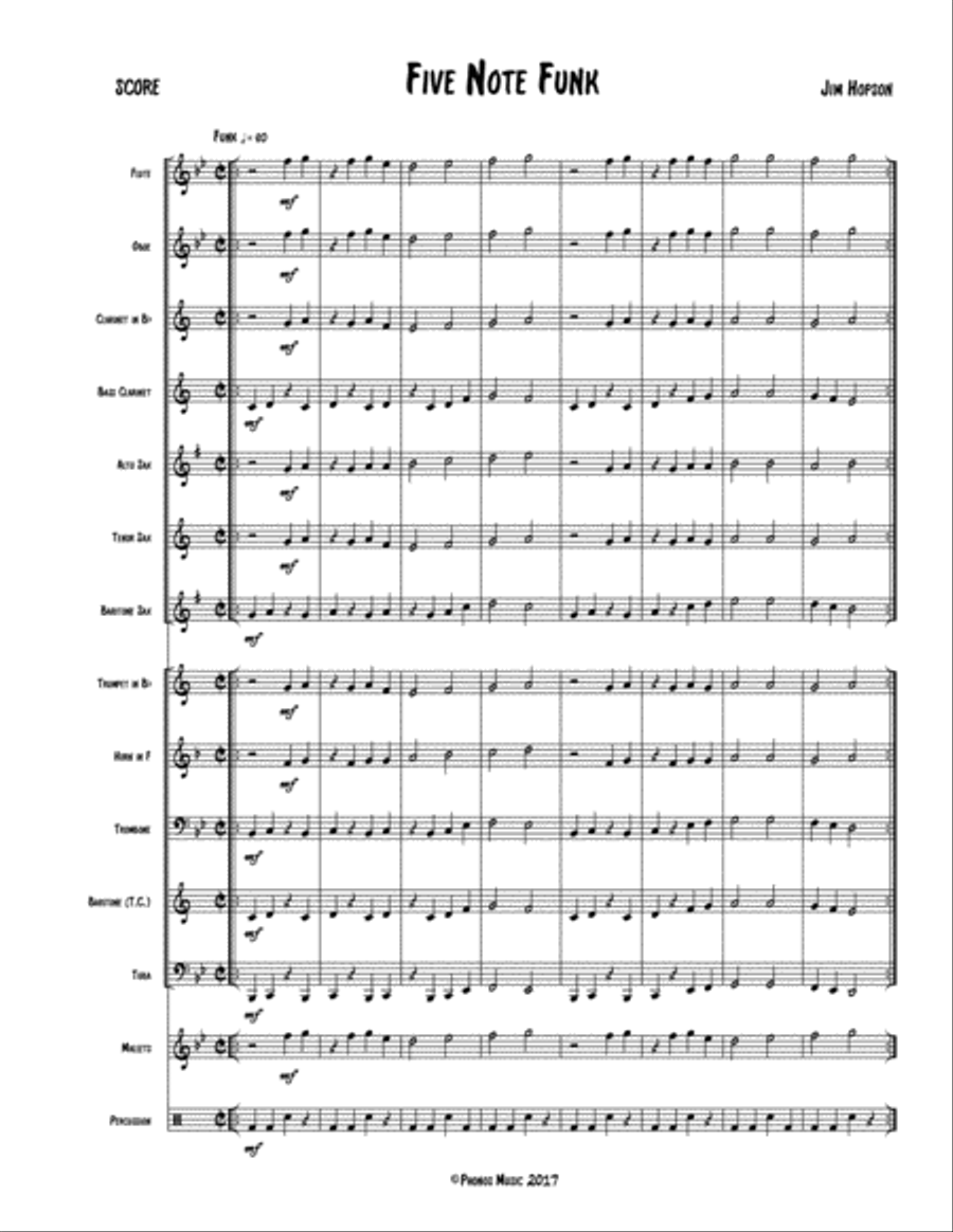 Five Note Funk Concert Band scores gallery preview page 3
