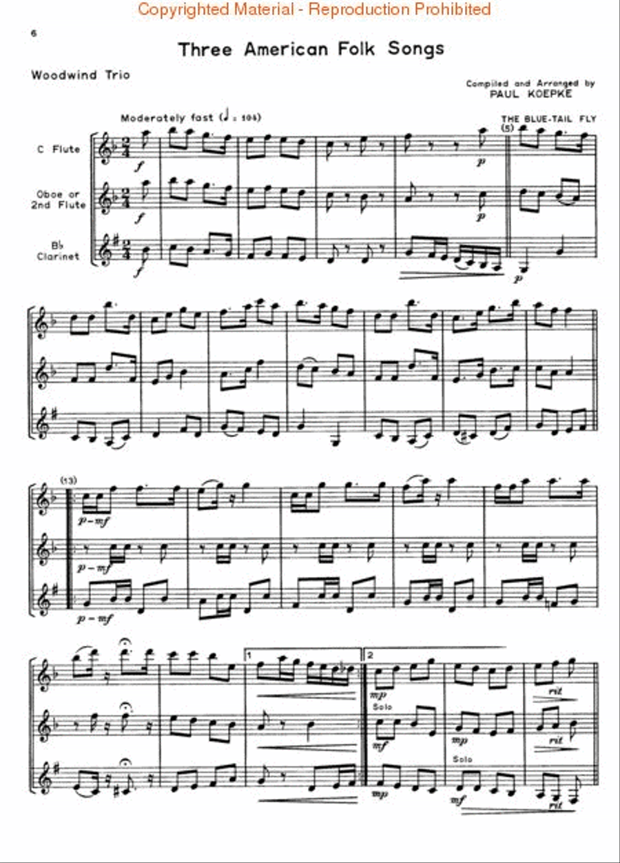 Chamber Music for Three Woodwinds, Vol. 1 Woodwind Trio scores gallery preview page 2