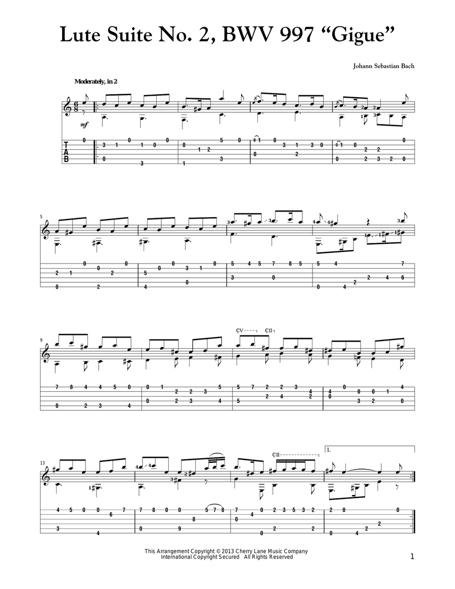 Lute Suite No. 2, BWV 997 