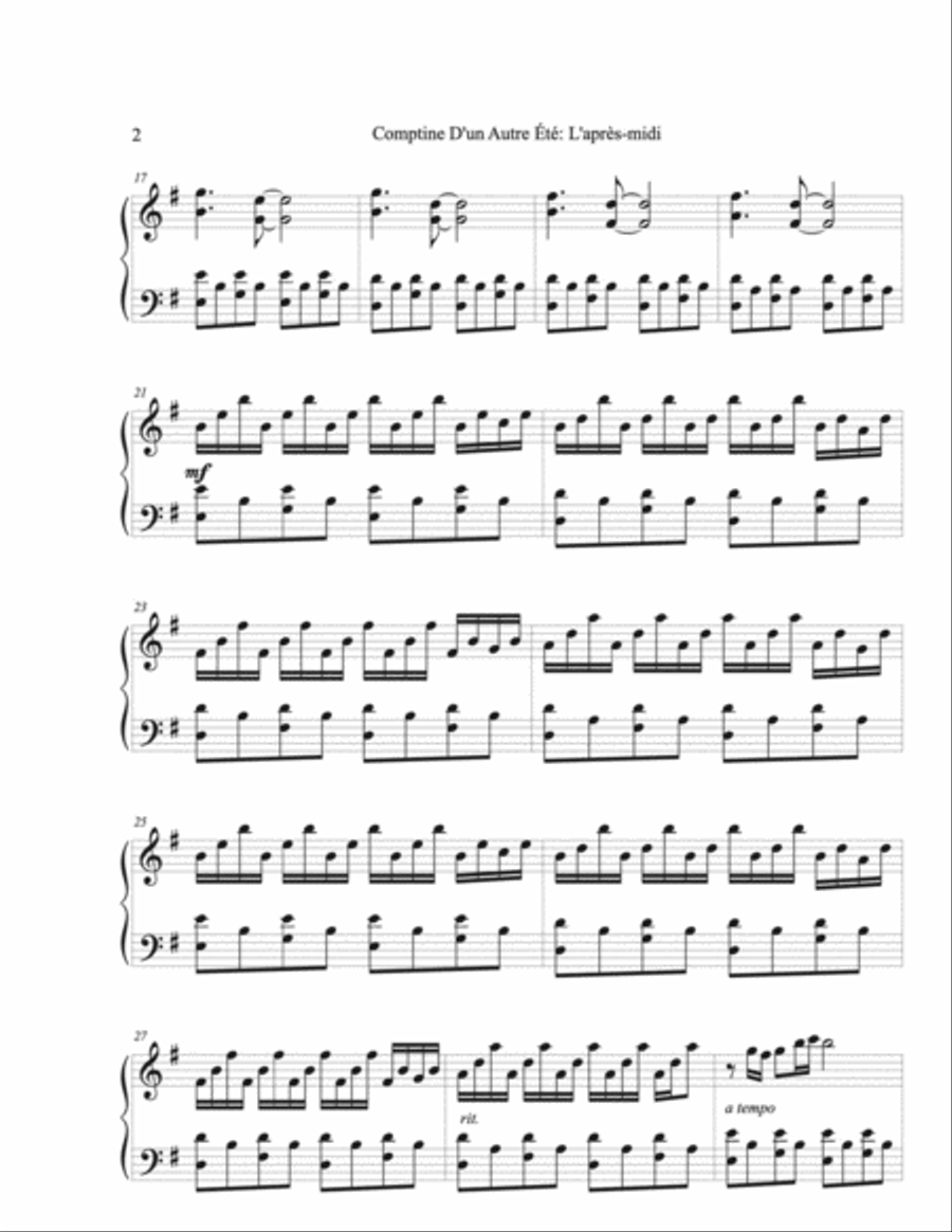 Comptine D'un Autre Été: L'après-midi Piano Solo scores gallery preview page 2