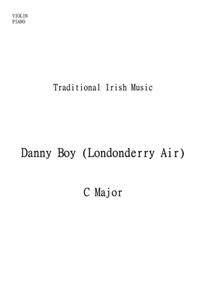 Danny Boy (Londonderry Air) for Violin and Piano. Easy to Intermediate in C major