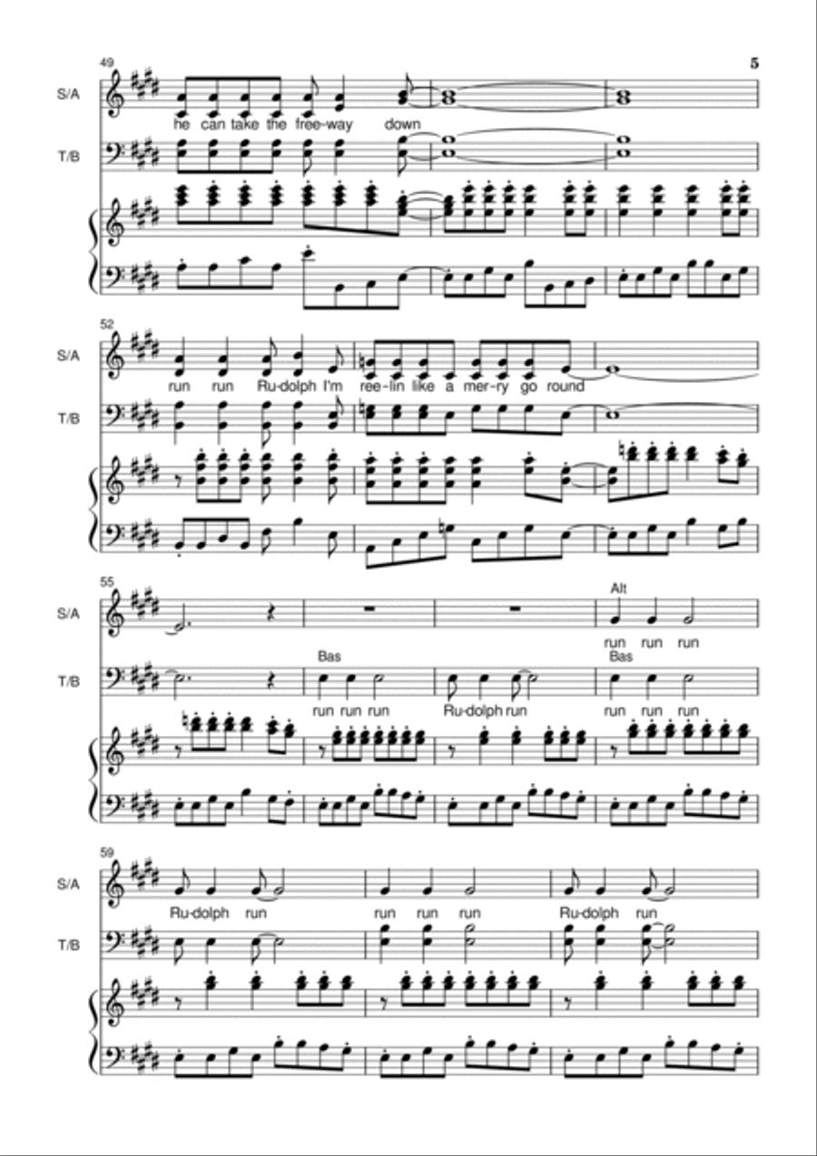 Run Rudolph Run 4-Part scores gallery preview page 5