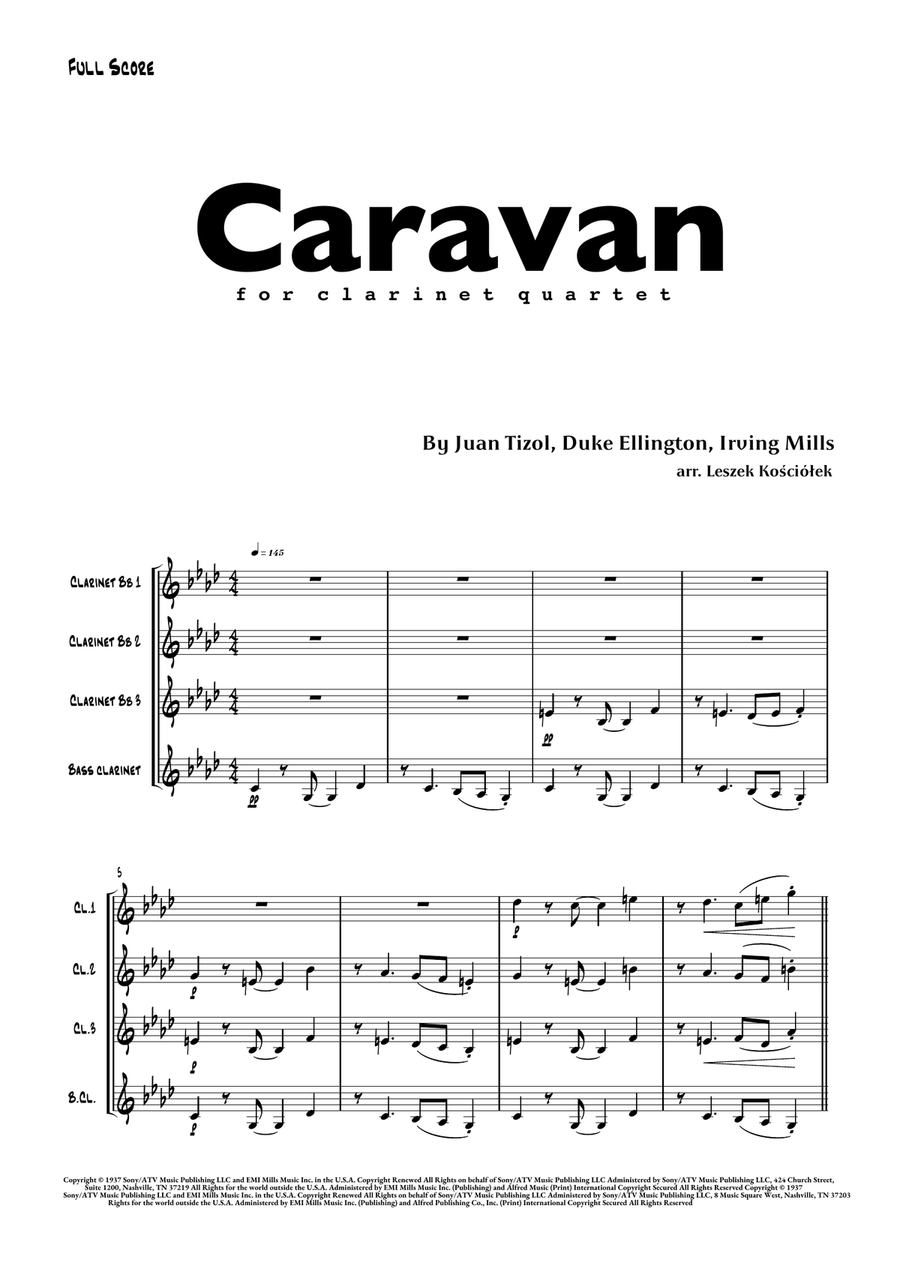 Caravan Clarinet Quartet scores gallery preview page 4