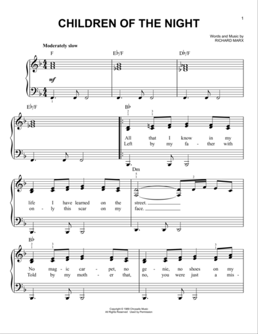 Children Of The Night Voice scores gallery preview page 1
