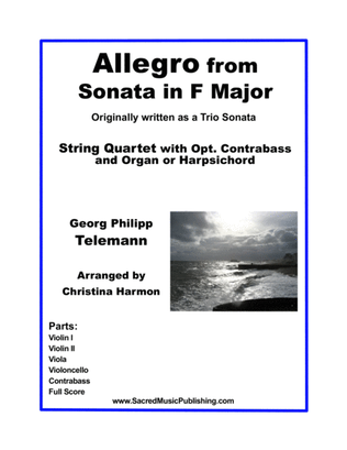 Allegro from Sonata in F Major – String Quartet with optional Contrabass and Organ
