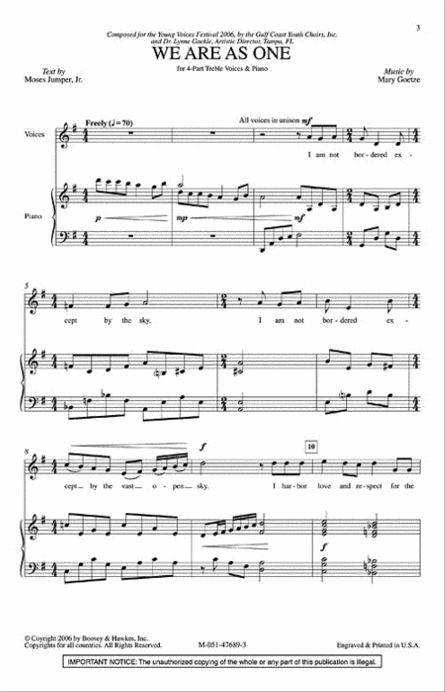 We Are as One 4-Part scores gallery preview page 2