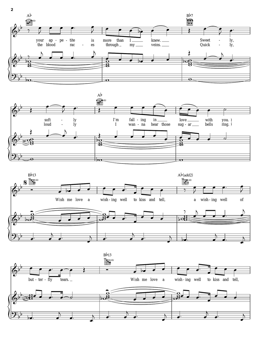 Wishing Well Wishing Well Piano, Vocal, Guitar scores gallery preview page 2