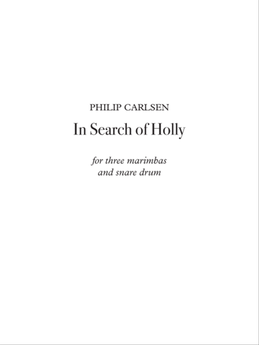 [Carlsen] In Search of Holly Percussion Ensemble scores gallery preview page 3