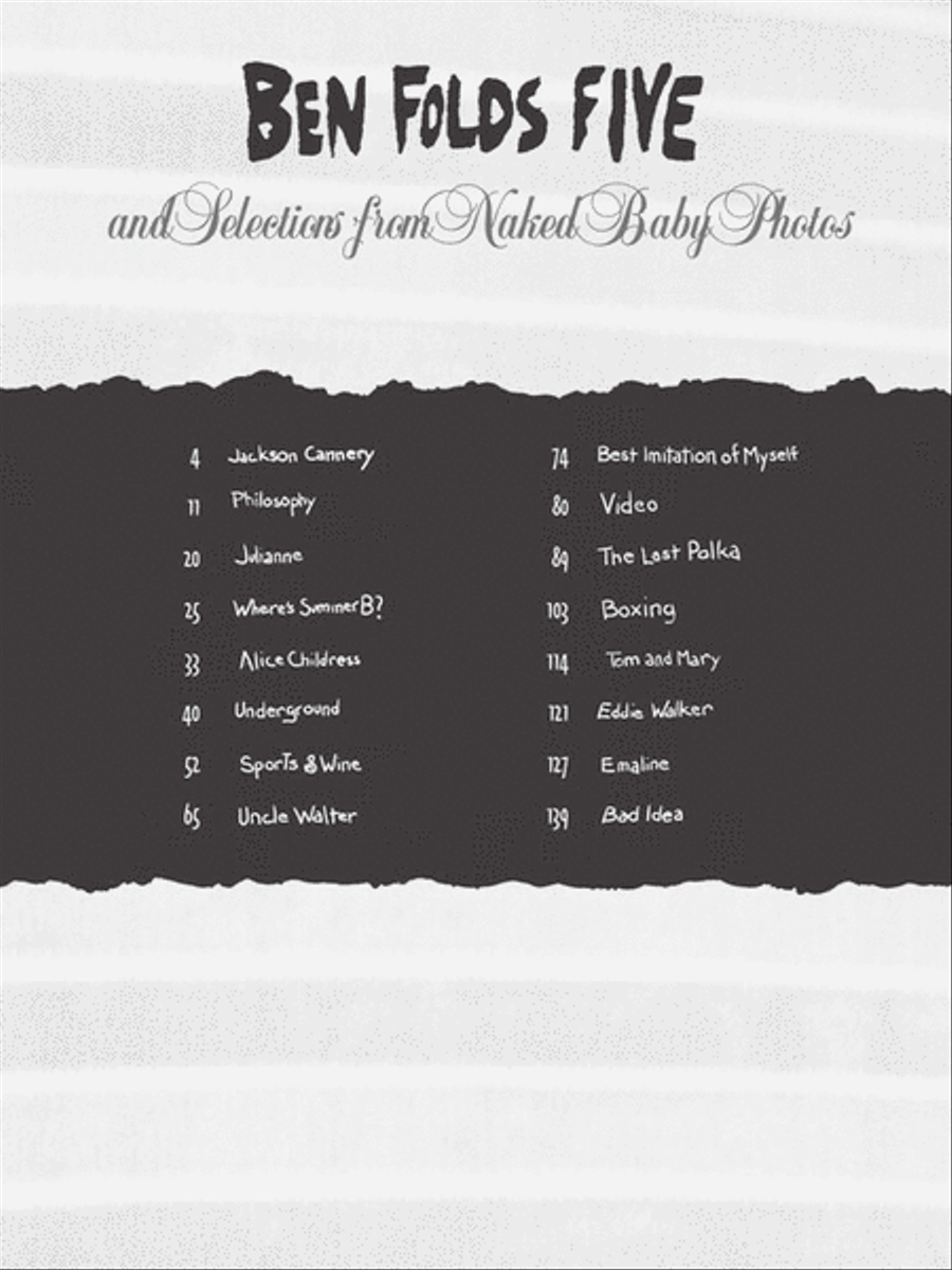 Ben Folds Five and Selections from Naked Baby Photos Electric Guitar scores gallery preview page 2