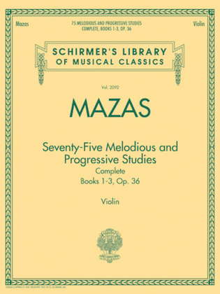 Book cover for 75 Melodious and Progressive Studies Complete, Op. 36