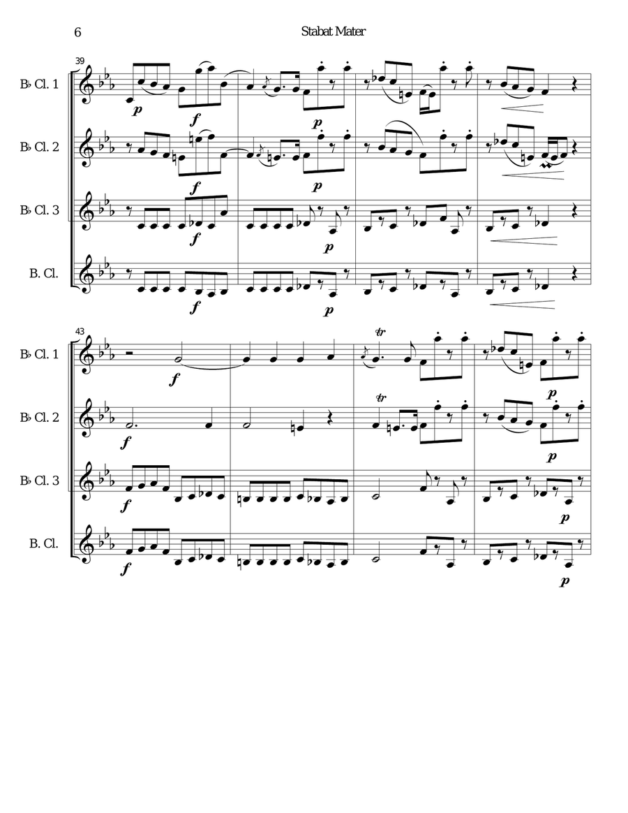 Stabat Mater: Dolorosa Woodwind Quartet scores gallery preview page 6