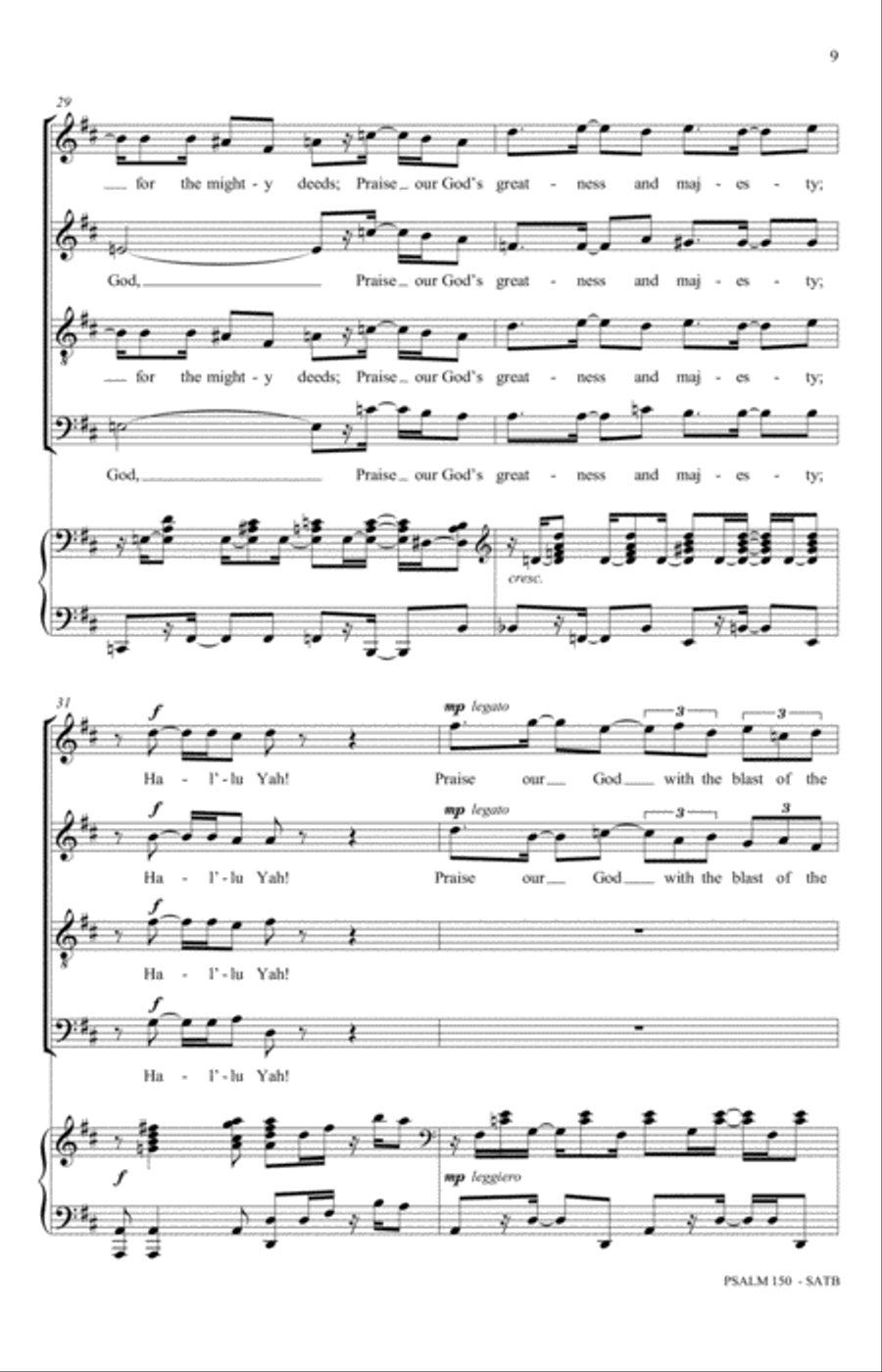 Psalm 150 (Halleluyah) 4-Part scores gallery preview page 7