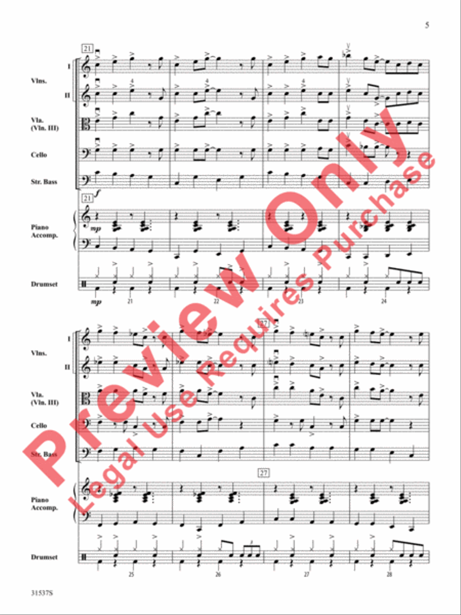 Rock 'n' Roll Classics (score only) String Orchestra scores gallery preview page 6