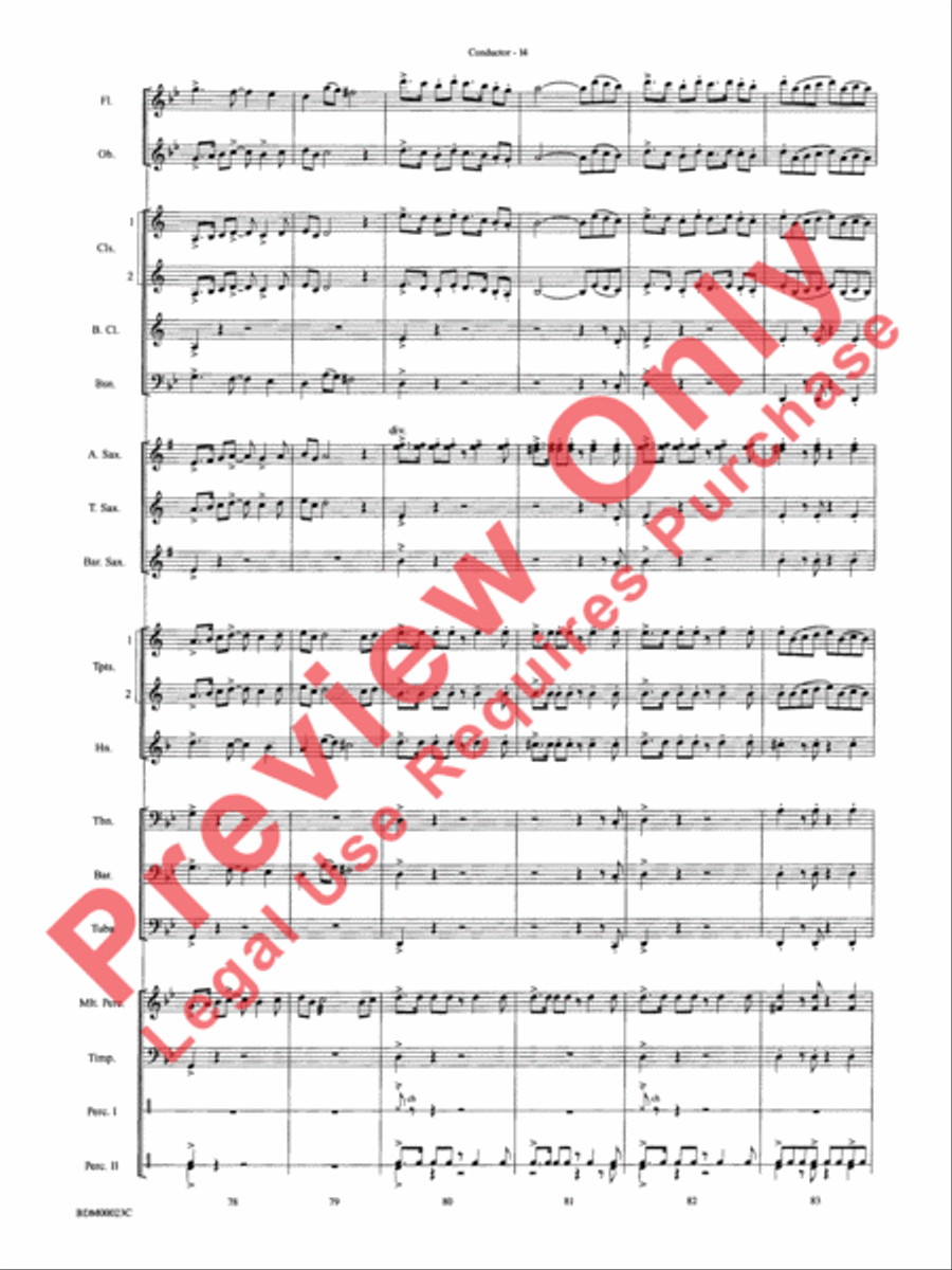 Under the Rice Moon Concert Band scores gallery preview page 17