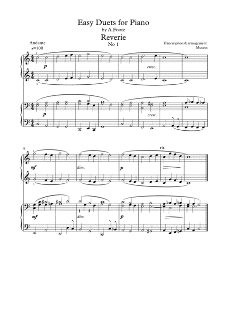 12 Easy duets for piano 4 hands plus mp3 1 Piano, 4-Hands scores gallery preview page 2