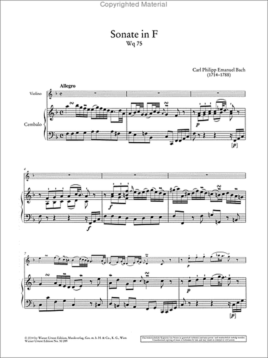 Werke für Violine und Cembalo