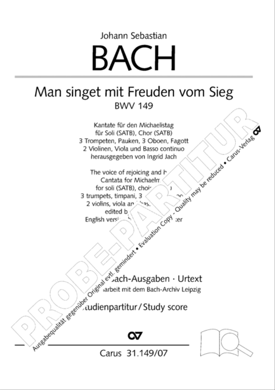 The voice of rejoicing and hope (Man singet mit Freuden vom Sieg) 4-Part scores gallery preview page 2