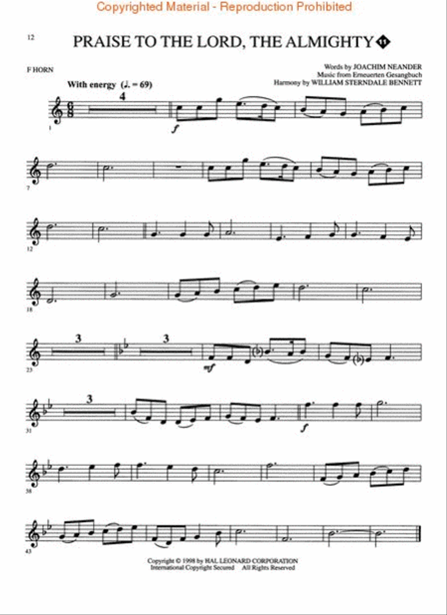 Praise & Worship Hymn Solos Horn scores gallery preview page 4